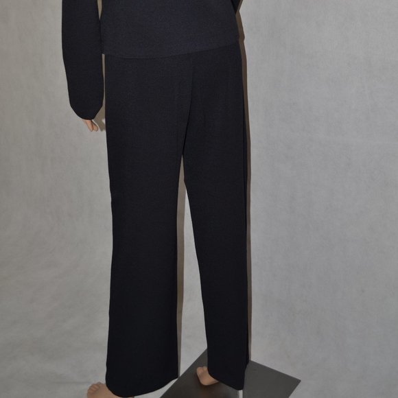 (FABULOUS) ST. JOHN COLLECTION BLACK  FIVE BUTTON JACKET 4 & PANTS 2 Suit - Picture 11 of 12
